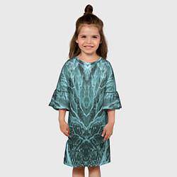 Платье клеш для девочки Абстрактная геометрическая графика ,цвет морской в, цвет: 3D-принт — фото 2