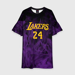Платье клеш для девочки Lakers 24 фиолетовое пламя, цвет: 3D-принт