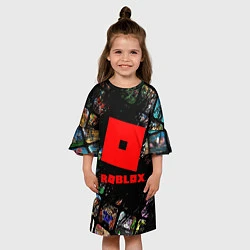 Платье клеш для девочки ROBLOX СЮЖЕТЫ И ЛОГОТИП, цвет: 3D-принт — фото 2