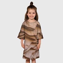 Платье клеш для девочки Рельефные скалы Relief rocks, цвет: 3D-принт — фото 2