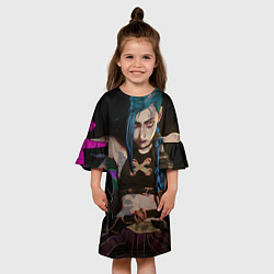 Платье клеш для девочки Arcane Джинкс смотрит на тебя, цвет: 3D-принт — фото 2