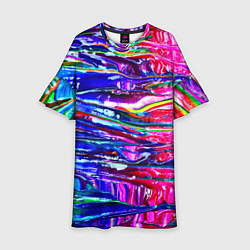Платье клеш для девочки Абстракция масляными красками, цвет: 3D-принт