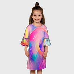 Платье клеш для девочки Многообразие красок, цвет: 3D-принт — фото 2