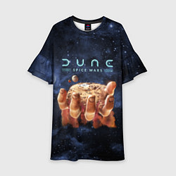 Платье клеш для девочки Dune: Spice Wars рука и песок, цвет: 3D-принт
