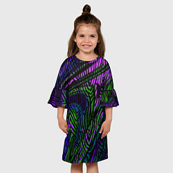 Платье клеш для девочки Абстрактный современный тигровый узор, цвет: 3D-принт — фото 2