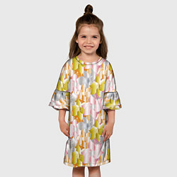 Платье клеш для девочки Абстрактные узоры цветы, цвет: 3D-принт — фото 2