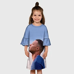 Платье клеш для девочки Футболист Килиан Мбаппе, цвет: 3D-принт — фото 2