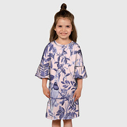 Платье клеш для девочки Цветы Флизелиновые Тропики, цвет: 3D-принт — фото 2