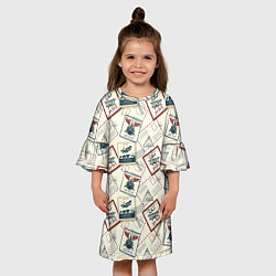 Платье клеш для девочки Почта самолётом, цвет: 3D-принт — фото 2