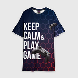 Детское платье KEEP CALM& PLAY GAME PATTERN HEXAGONAL