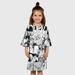 Платье клеш для девочки Ванпанчмен паттерн, цвет: 3D-принт — фото 2