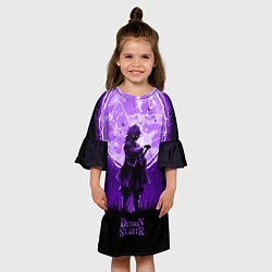 Платье клеш для девочки КЛИНОК, РАССЕКАЮЩИЙ ДЕМОНОВ ГИЮ ТОМИОКА, цвет: 3D-принт — фото 2