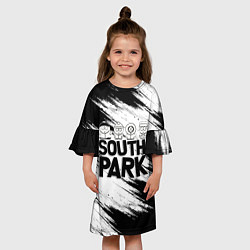Платье клеш для девочки Южный парк - персонажи и логотип South Park, цвет: 3D-принт — фото 2