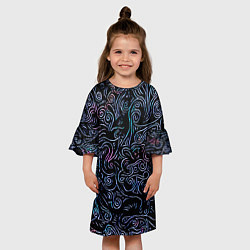 Платье клеш для девочки Strange patterns, цвет: 3D-принт — фото 2