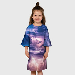 Платье клеш для девочки Stormy sky, цвет: 3D-принт — фото 2