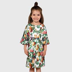 Платье клеш для девочки Летний Фруктовый Сад, цвет: 3D-принт — фото 2