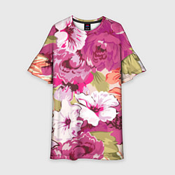 Платье клеш для девочки Красочный цветочный паттерн Лето Fashion trend 202, цвет: 3D-принт