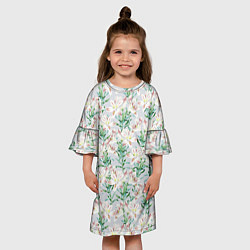 Платье клеш для девочки Цветы Нежные Лилии, цвет: 3D-принт — фото 2