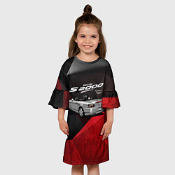 Платье клеш для девочки Honda S2000, цвет: 3D-принт — фото 2