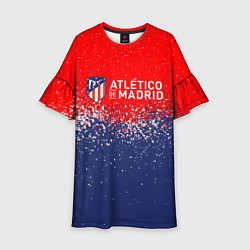 Платье клеш для девочки Atletico madrid атлетико мадрид брызги красок, цвет: 3D-принт