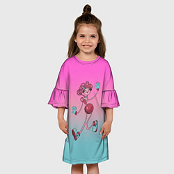 Платье клеш для девочки Мама длинные ноги: Poppy Playtime, цвет: 3D-принт — фото 2