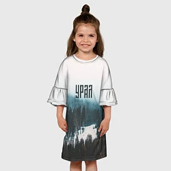 Платье клеш для девочки Уральские леса, цвет: 3D-принт — фото 2