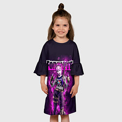 Платье клеш для девочки Fortnite Dark Power Chord Video game, цвет: 3D-принт — фото 2