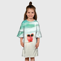 Платье клеш для девочки Свинка на отдыхе, цвет: 3D-принт — фото 2