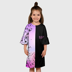Платье клеш для девочки BLACKPINK HALF COLORS, цвет: 3D-принт — фото 2