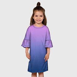 Платье клеш для девочки PINK-BLUE GRADIENT ГРАДИЕНТ, цвет: 3D-принт — фото 2
