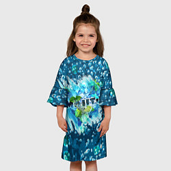Платье клеш для девочки Мохито - газировка, цвет: 3D-принт — фото 2