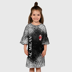 Платье клеш для девочки Фк милан football, цвет: 3D-принт — фото 2