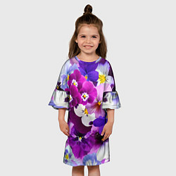 Платье клеш для девочки CHARMING PANSIES, цвет: 3D-принт — фото 2