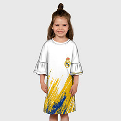 Платье клеш для девочки Real madrid краска, цвет: 3D-принт — фото 2