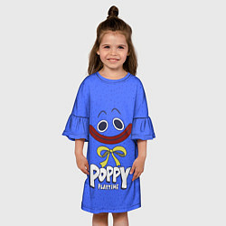 Платье клеш для девочки Poppy Playtime Huggy Wuggy, цвет: 3D-принт — фото 2