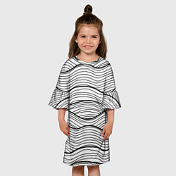 Платье клеш для девочки Линии Морских Волн, цвет: 3D-принт — фото 2