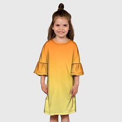 Платье клеш для девочки Оранжевый, желтый градиент, цвет: 3D-принт — фото 2