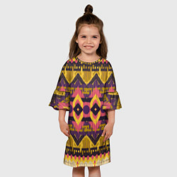 Платье клеш для девочки Африканский узор орнамент из шерсти Africa Wool Pa, цвет: 3D-принт — фото 2
