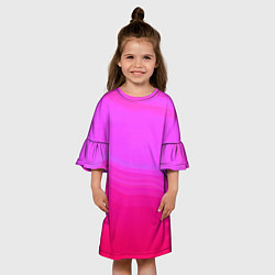 Платье клеш для девочки Neon pink bright abstract background, цвет: 3D-принт — фото 2