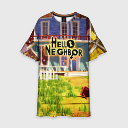 Платье клеш для девочки Hello Neighbor: Дом, цвет: 3D-принт