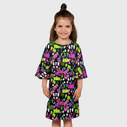 Платье клеш для девочки Alphabet and numbers, цвет: 3D-принт — фото 2