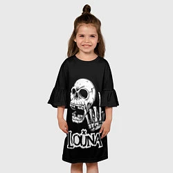 Платье клеш для девочки Louna череп, цвет: 3D-принт — фото 2