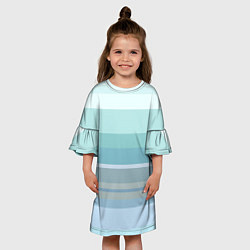 Платье клеш для девочки Морские линии, цвет: 3D-принт — фото 2
