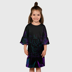Платье клеш для девочки Five Nights At Freddys - пламя neon, цвет: 3D-принт — фото 2