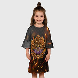 Платье клеш для девочки Орел в узорах, цвет: 3D-принт — фото 2