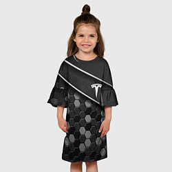 Платье клеш для девочки TESLA - ТЕХНОЛОГИЧЕСКАЯ БРОНЯ, цвет: 3D-принт — фото 2