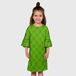 Платье клеш для девочки Круглые абстрактные узоры, цвет: 3D-принт — фото 2