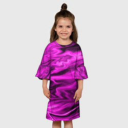 Платье клеш для девочки Розово-пурпурный закат, цвет: 3D-принт — фото 2