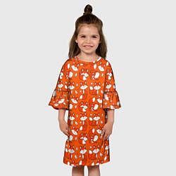 Платье клеш для девочки Red foxes, цвет: 3D-принт — фото 2