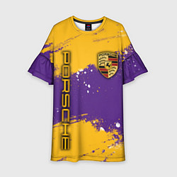 Платье клеш для девочки PORSCHE- LAKERS COLORS, цвет: 3D-принт